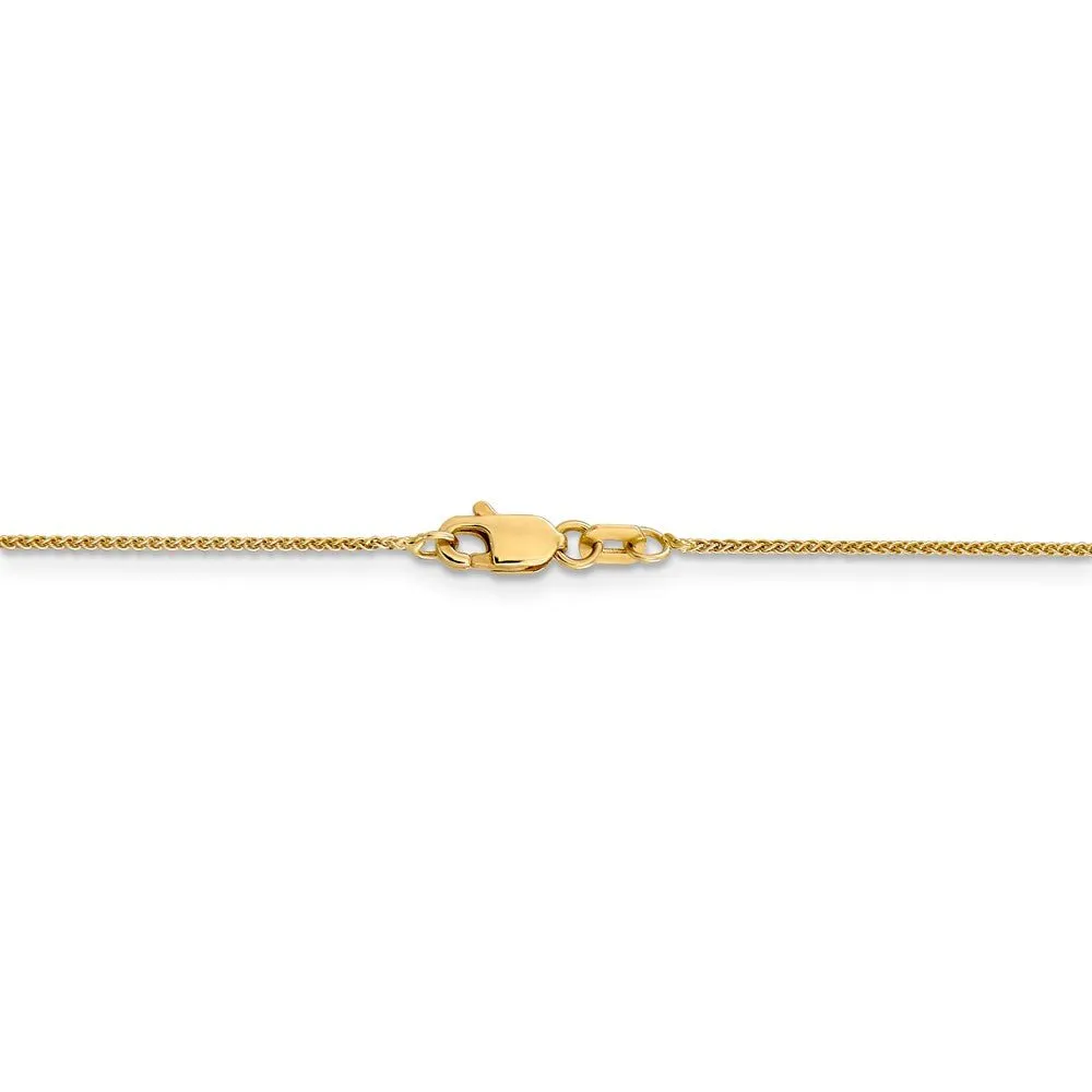 0.8mm 14k Yellow Gold Solid Baby Wheat Chain Necklace
