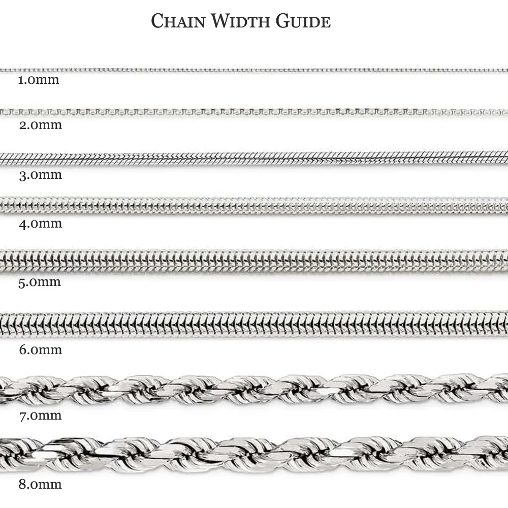 0.8mm 14k Yellow Gold Solid Baby Wheat Chain Necklace
