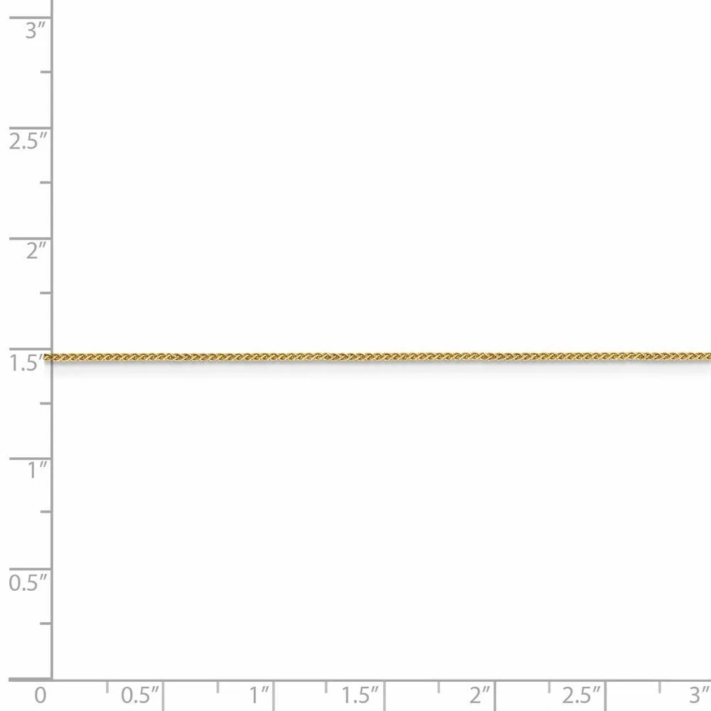 0.8mm 14k Yellow Gold Solid Baby Wheat Chain Necklace