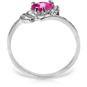 0.97 Carat 14K Solid White Gold Insatiably Curious Pink Topaz Diamond Ring