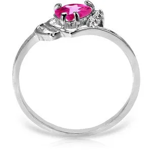 0.97 Carat 14K Solid White Gold Insatiably Curious Pink Topaz Diamond Ring