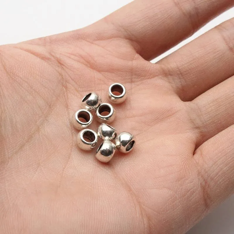 100pcs 2mm metal beads for 2mm 3mm round cord Zamak Antique Silver Jewelry supply Findings Components D-5-3-25