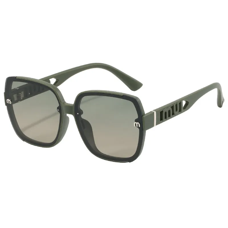 2025 Fashion Trend Letter M Design Sunglasses Large Frame Ins Personalized Street Photography Sunglasses Anti-UV