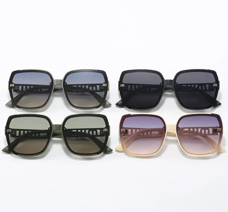 2025 Fashion Trend Letter M Design Sunglasses Large Frame Ins Personalized Street Photography Sunglasses Anti-UV
