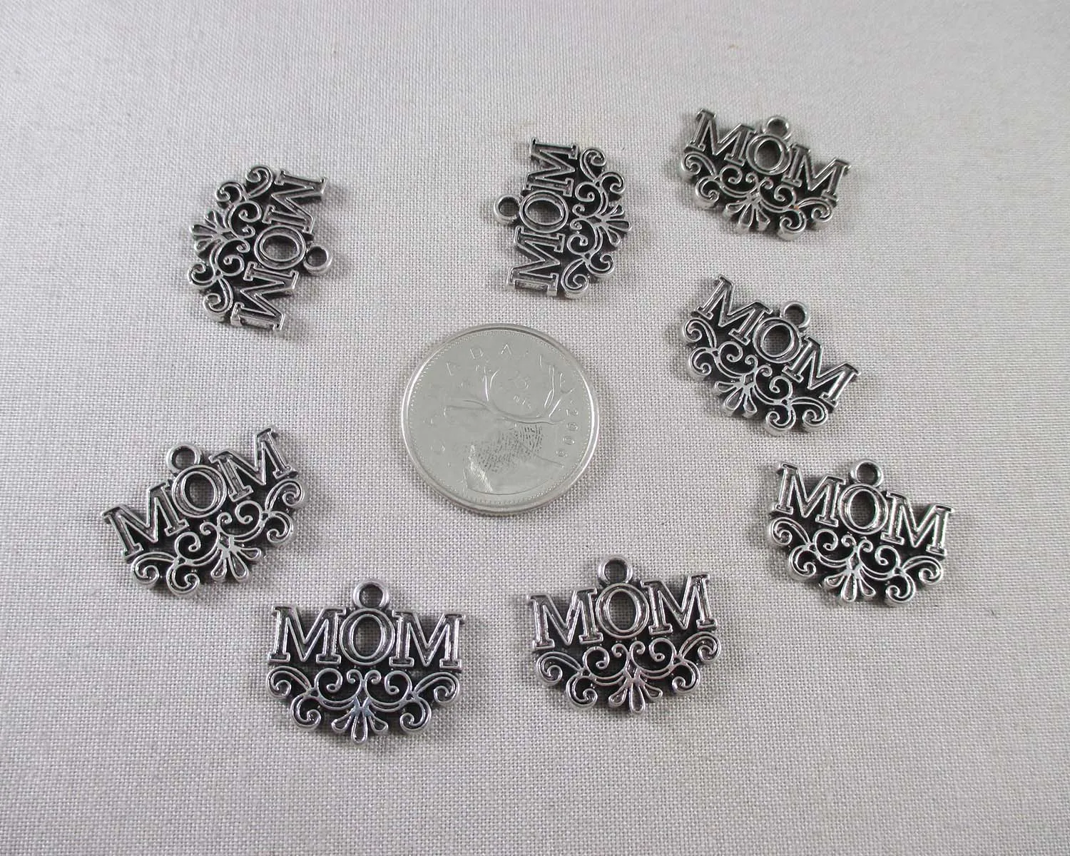 50% OFF!! Mom Charm Silver Tone 8pcs (0153)