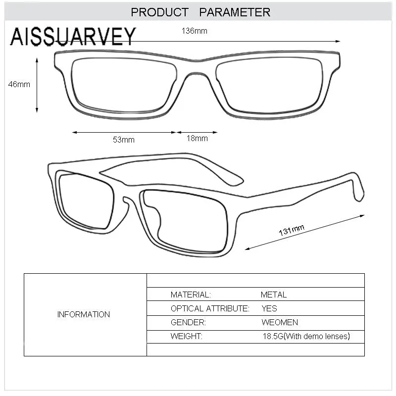 Aissuarvey Alloy Full Rim Round Cat Eye Frame Eyeglasses 0195