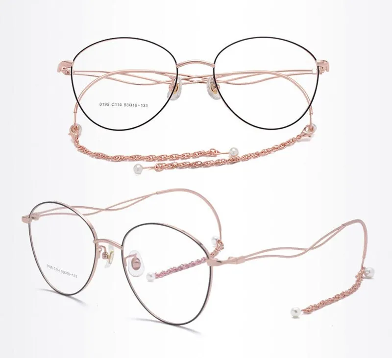 Aissuarvey Alloy Full Rim Round Cat Eye Frame Eyeglasses 0195