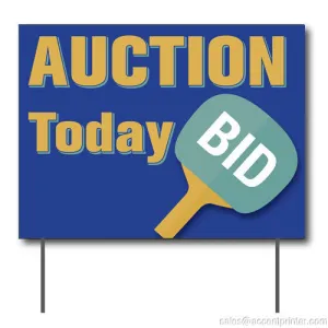 Auction Today Curbside Sign, 24"w x 18"h, Full Color Double Sided