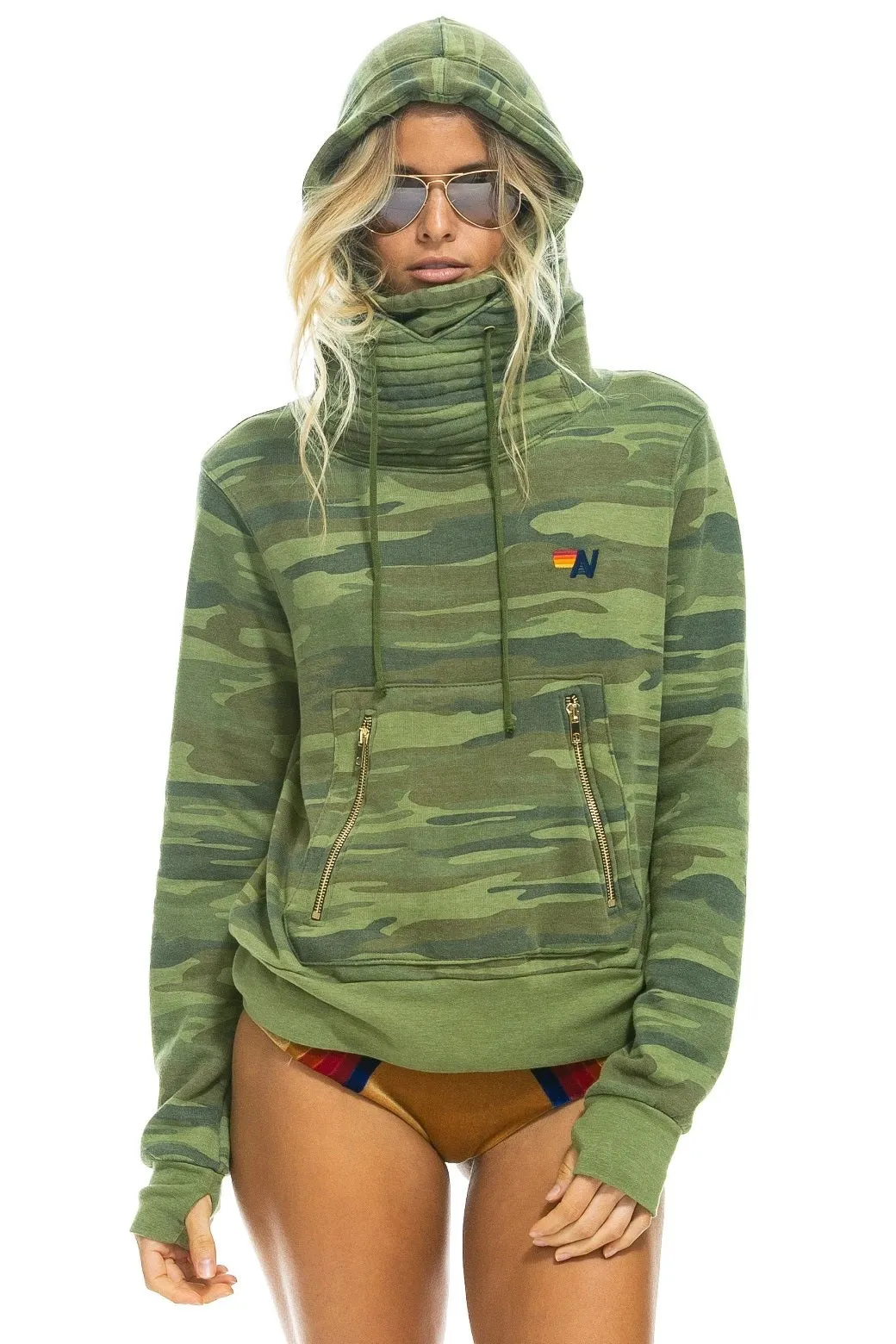 Ninja Pullover Hoodie by Aviator Nation in Camouflage Pattern