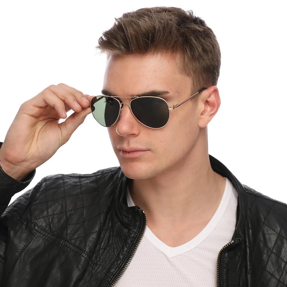 Aviator Sunglasses Classic - Non-Polarized - Black Frame - Grey