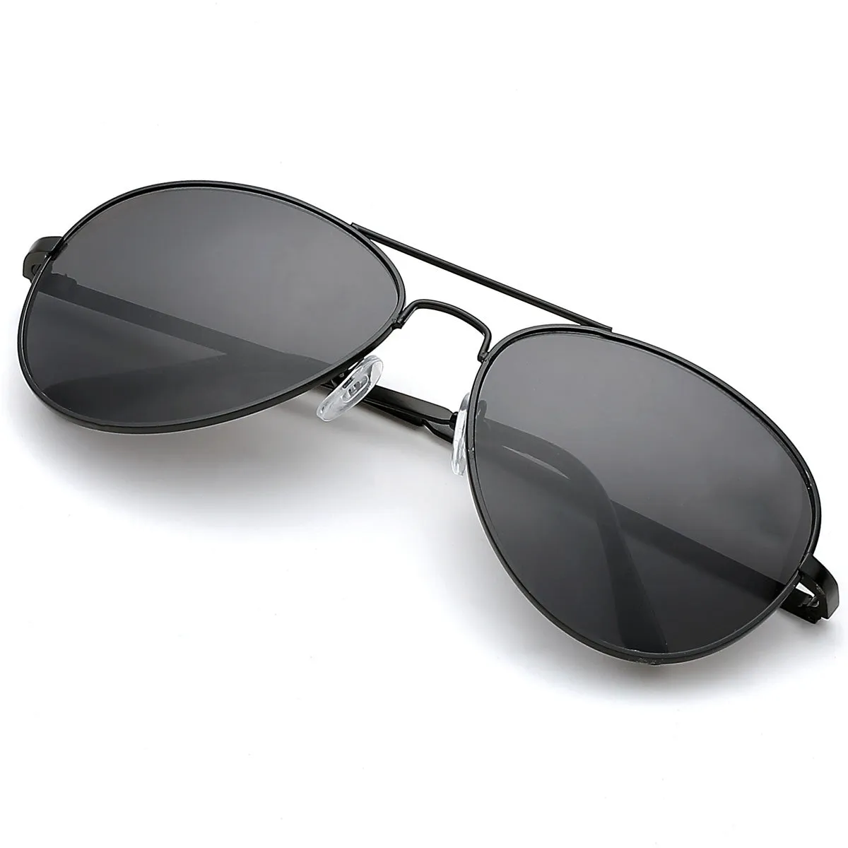 Aviator Sunglasses Classic - Non-Polarized - Black Frame - Grey