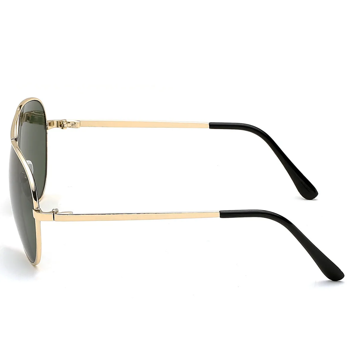 Aviator Sunglasses Classic - Polarized - Gold Frame - Dark Green