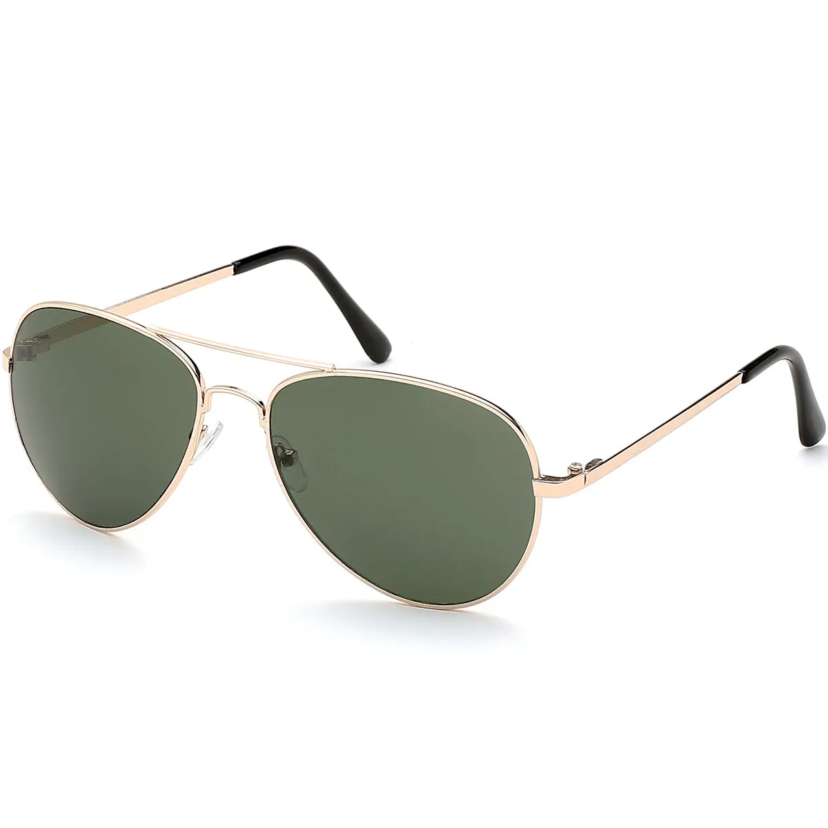 Aviator Sunglasses Classic - Polarized - Gold Frame - Dark Green