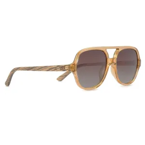 Billy | Brown Gradient Lens l Walnut Wood Arms