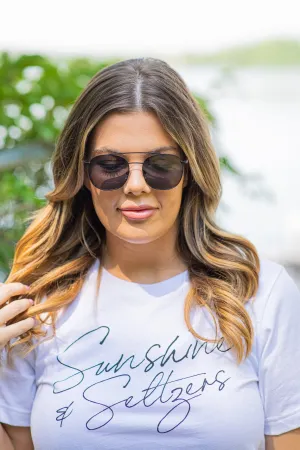 Black Aviator Sunglasses With Brow Bar