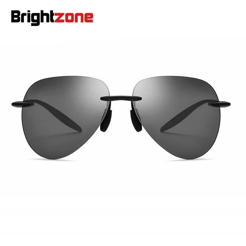 Brightzone Men's Sunglasses Rimless Round Titanium Th0032