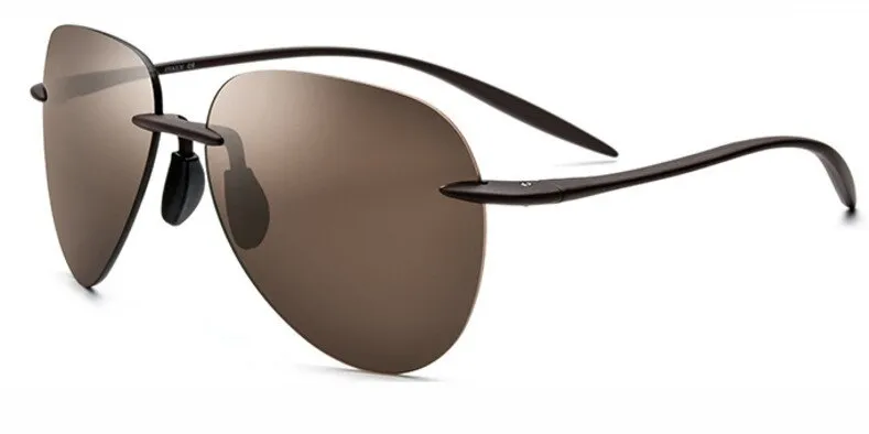 Brightzone Men's Sunglasses Rimless Round Titanium Th0032
