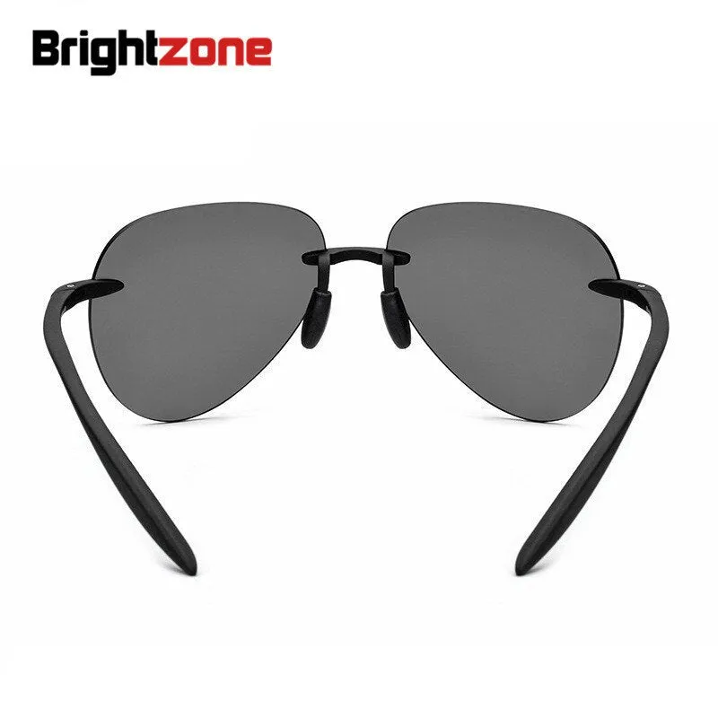 Brightzone Men's Sunglasses Rimless Round Titanium Th0032