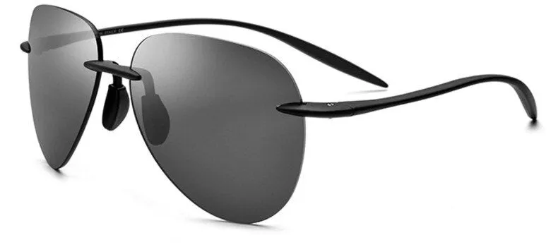 Brightzone Men's Sunglasses Rimless Round Titanium Th0032