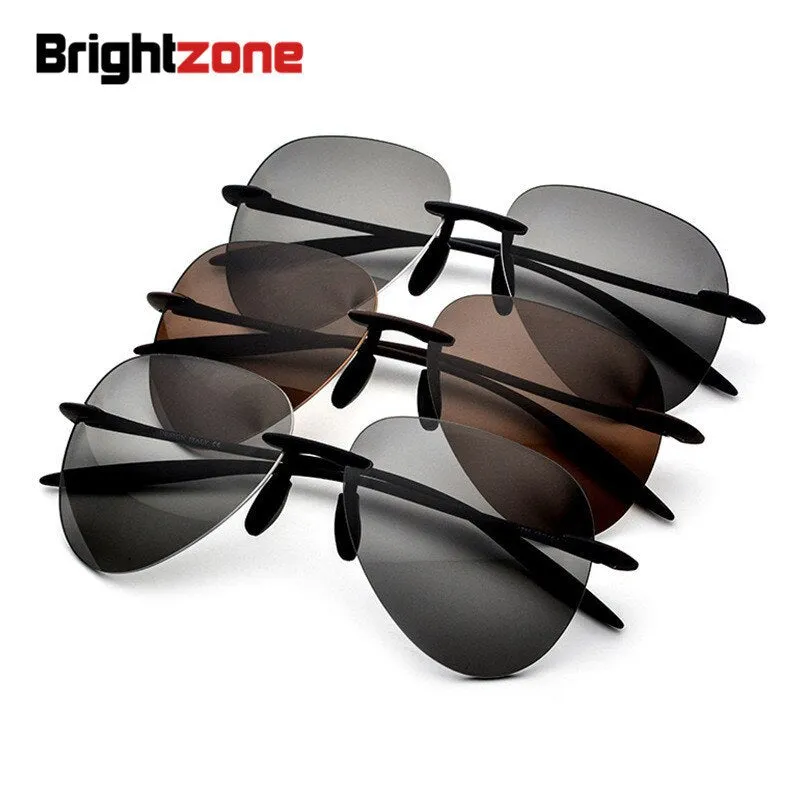 Brightzone Men's Sunglasses Rimless Round Titanium Th0032