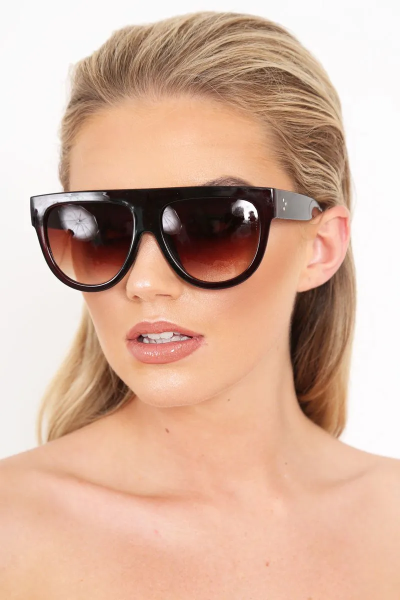 Brown Square Oversized Sunglasses- Macy
