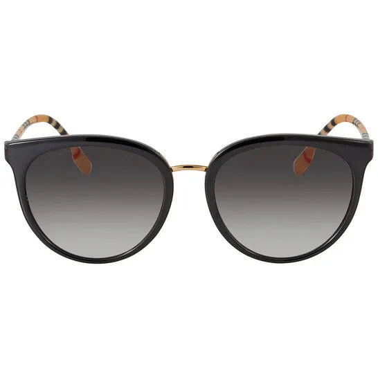 Burberry Grey Gradient Round Ladies Sunglasses