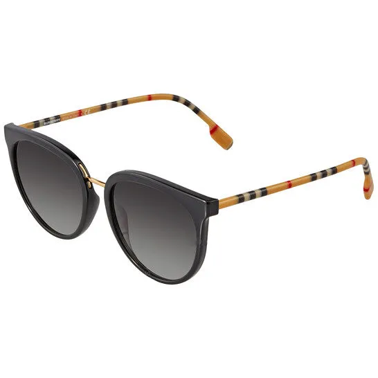 Burberry Grey Gradient Round Ladies Sunglasses