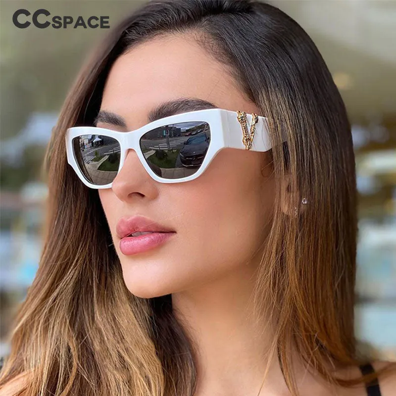 CCspace Women's Full Rim Cat Eye Resin Frame Sunglasses 46538