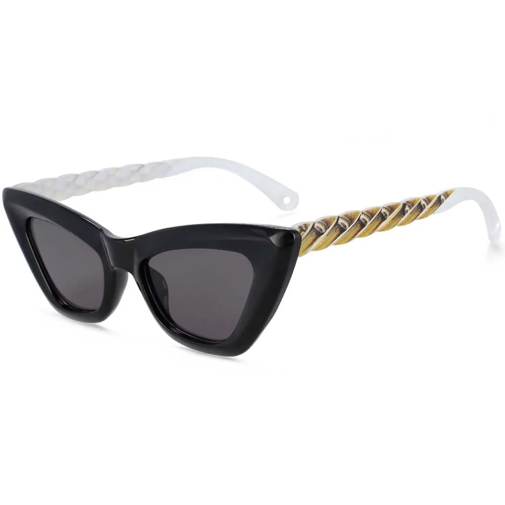 CCspace Women's Full Rim Cat Eye Resin Frame Sunglasses 54226