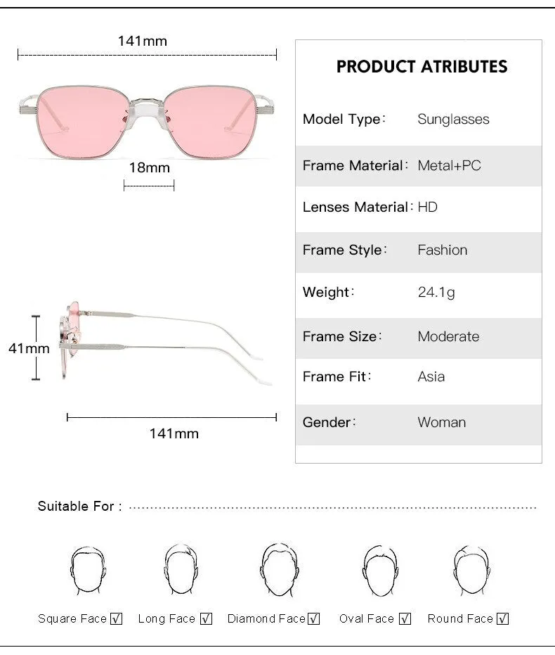 CCspace Women's Full Rim Square Alloy UV400 Sunglasses 56003
