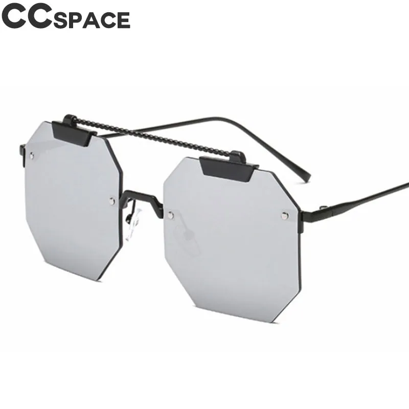 CCspace Women's Rimless Polygon Square Alloy Frame Sunglasses 47818