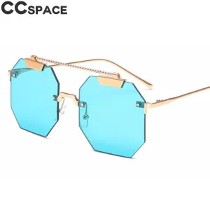 CCspace Women's Rimless Polygon Square Alloy Frame Sunglasses 47818