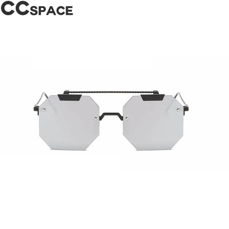 CCspace Women's Rimless Polygon Square Alloy Frame Sunglasses 47818