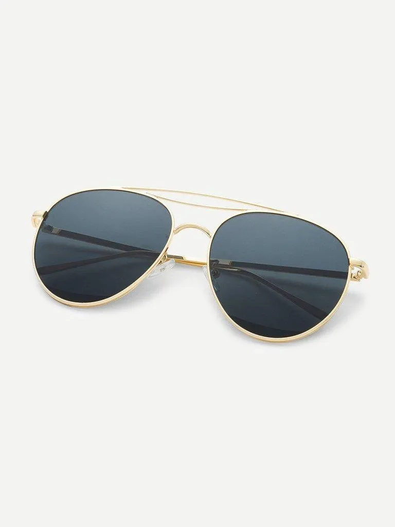 Contrast Frame Aviator Sunglasses
