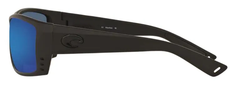 Costa Del Mar Mens Cat Cay Blackout Frame - Blue Mirror 580 Plastic Lens - Polarized Sunglasses