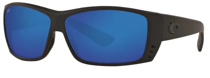Costa Del Mar Mens Cat Cay Blackout Frame - Blue Mirror 580 Plastic Lens - Polarized Sunglasses