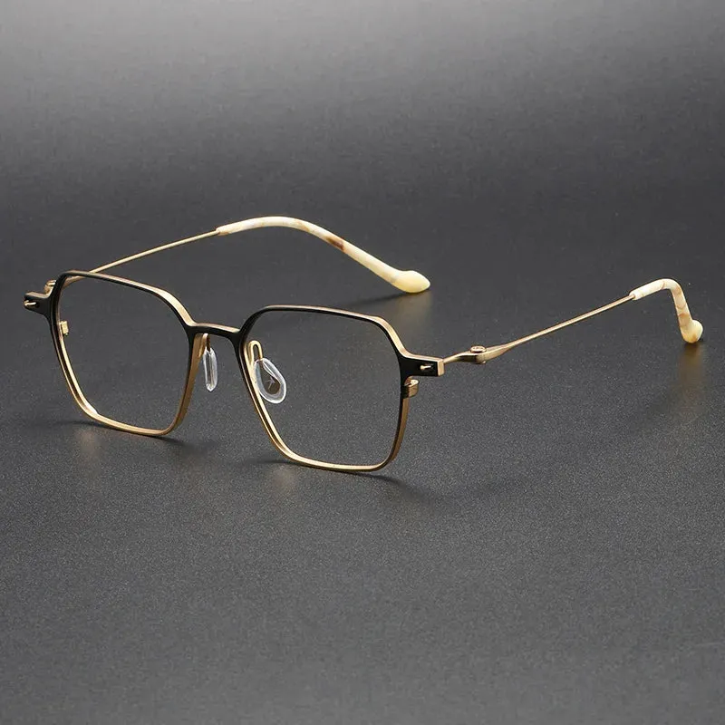 Cubojue Mens Full Rim Square Titanium Reading Glasses 71697