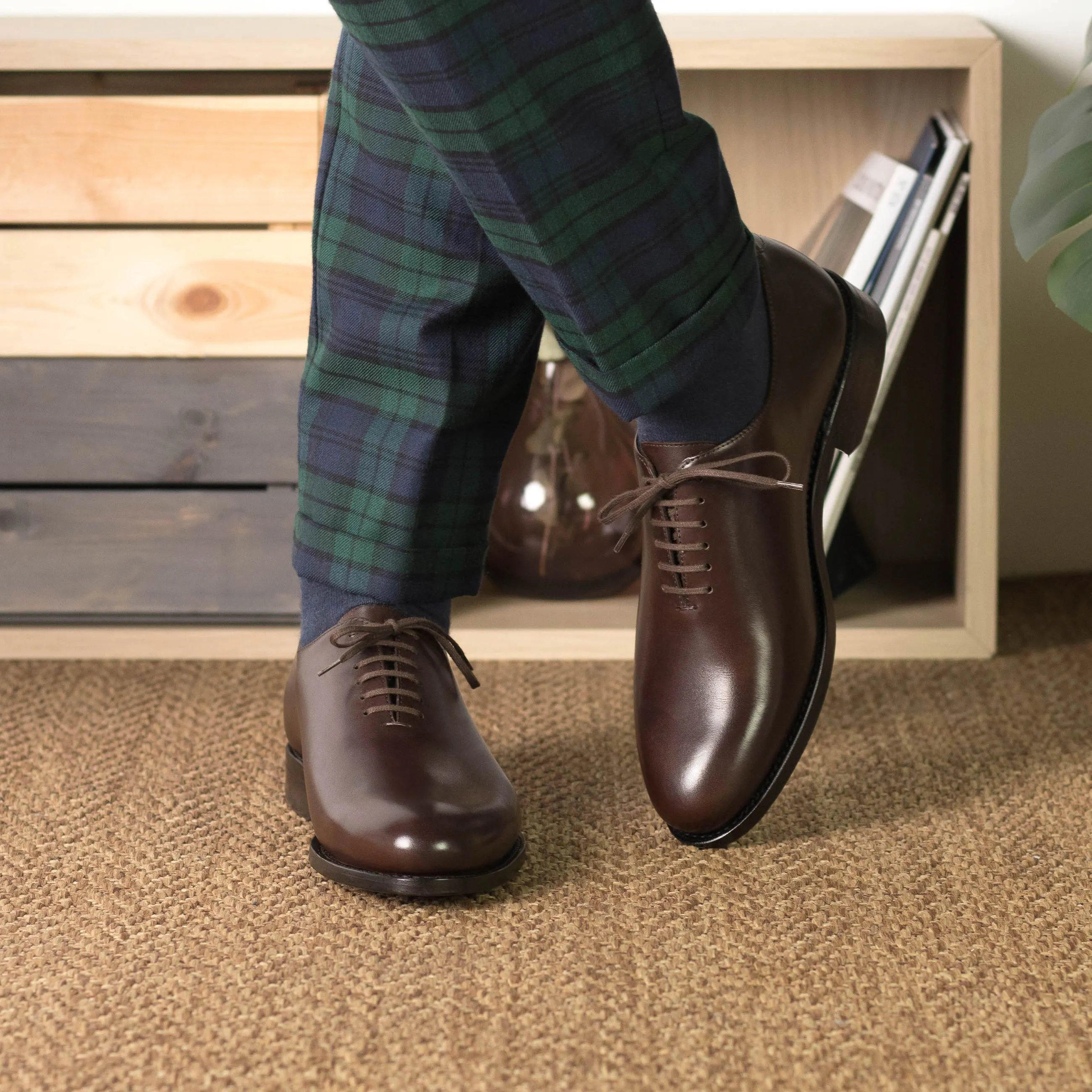 DapperFam Giuliano in Dark Brown Men's Italian Leather Whole Cut
