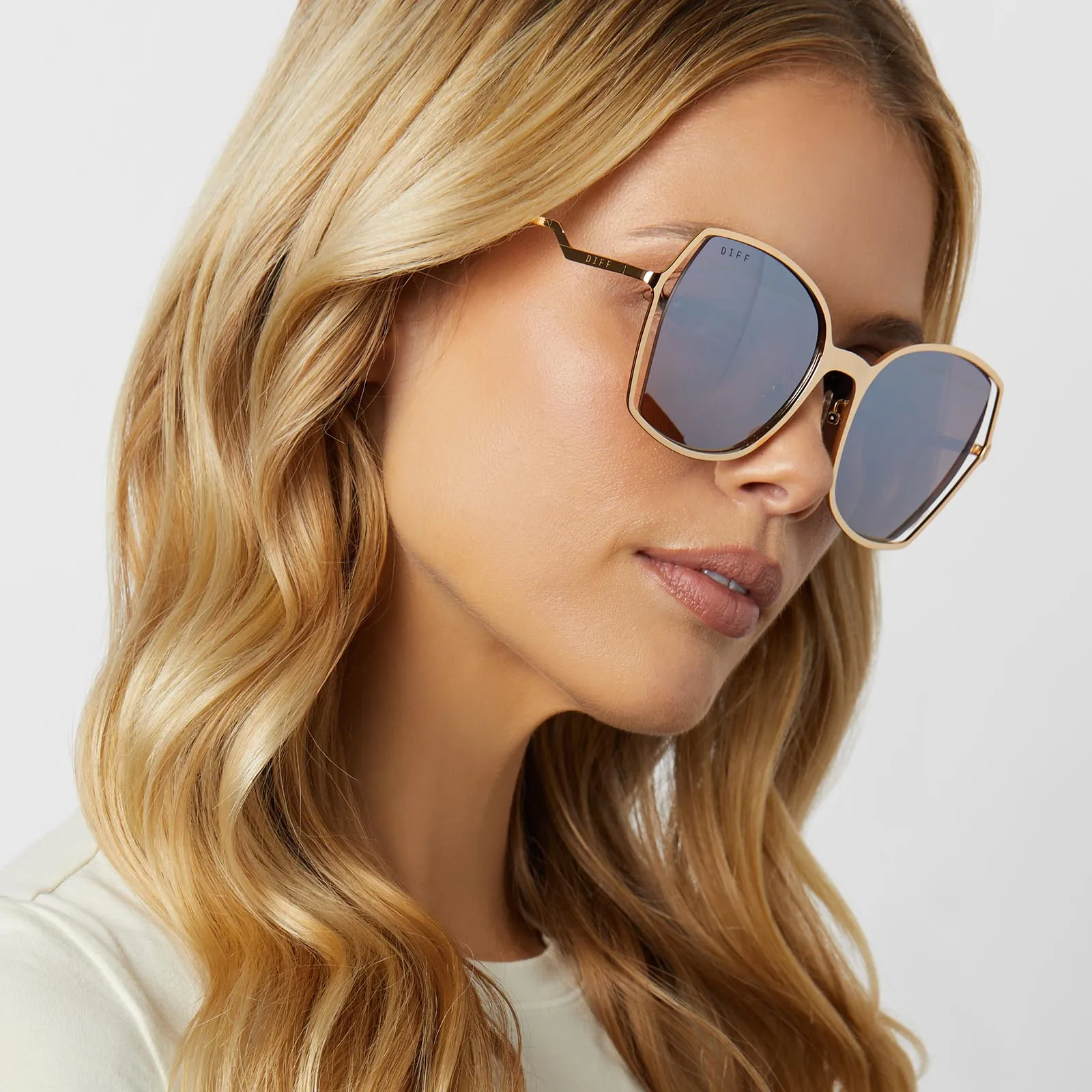 DONNA III - MERINGUE   BROWN GRADIENT FLASH SUNGLASSES
