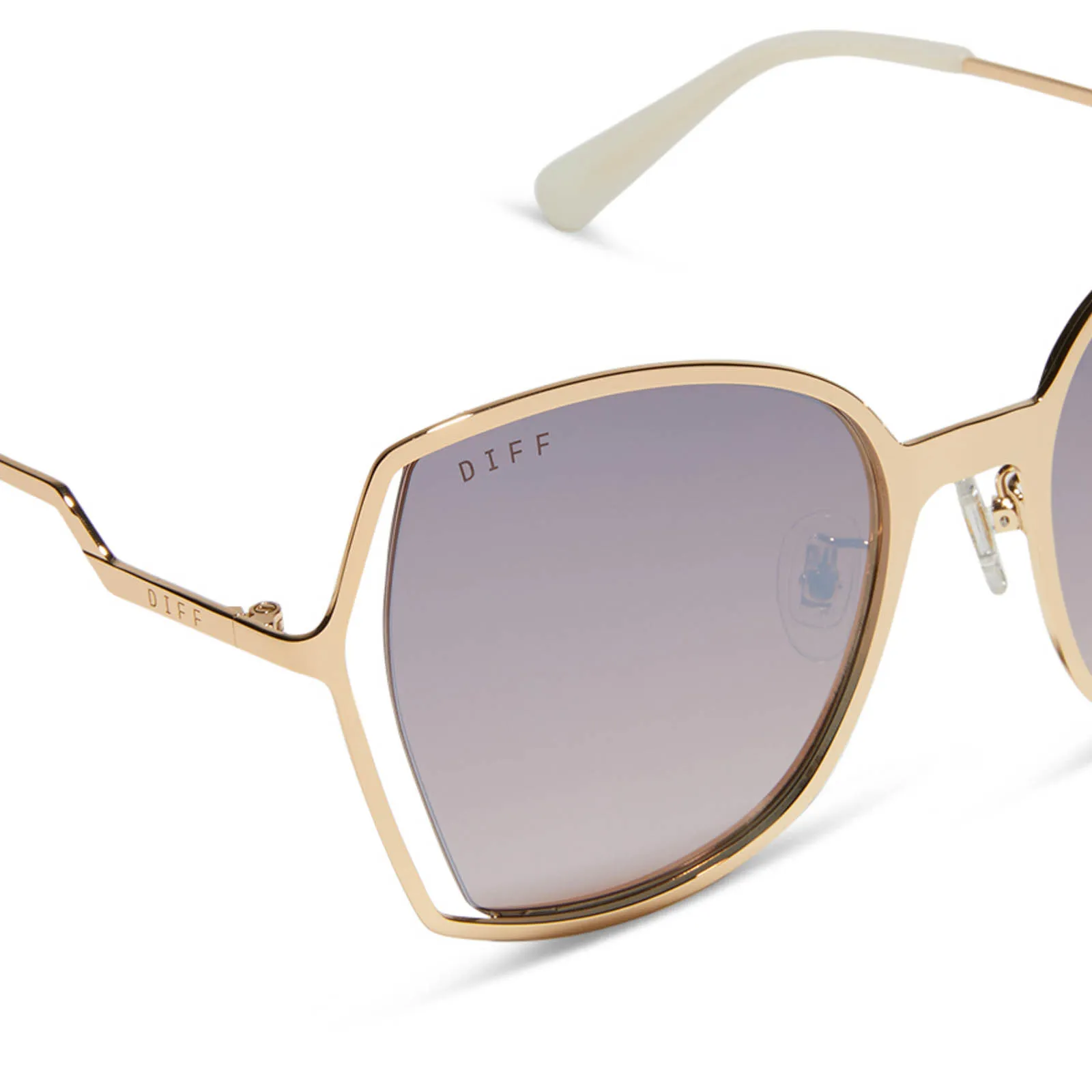 DONNA III - MERINGUE   BROWN GRADIENT FLASH SUNGLASSES
