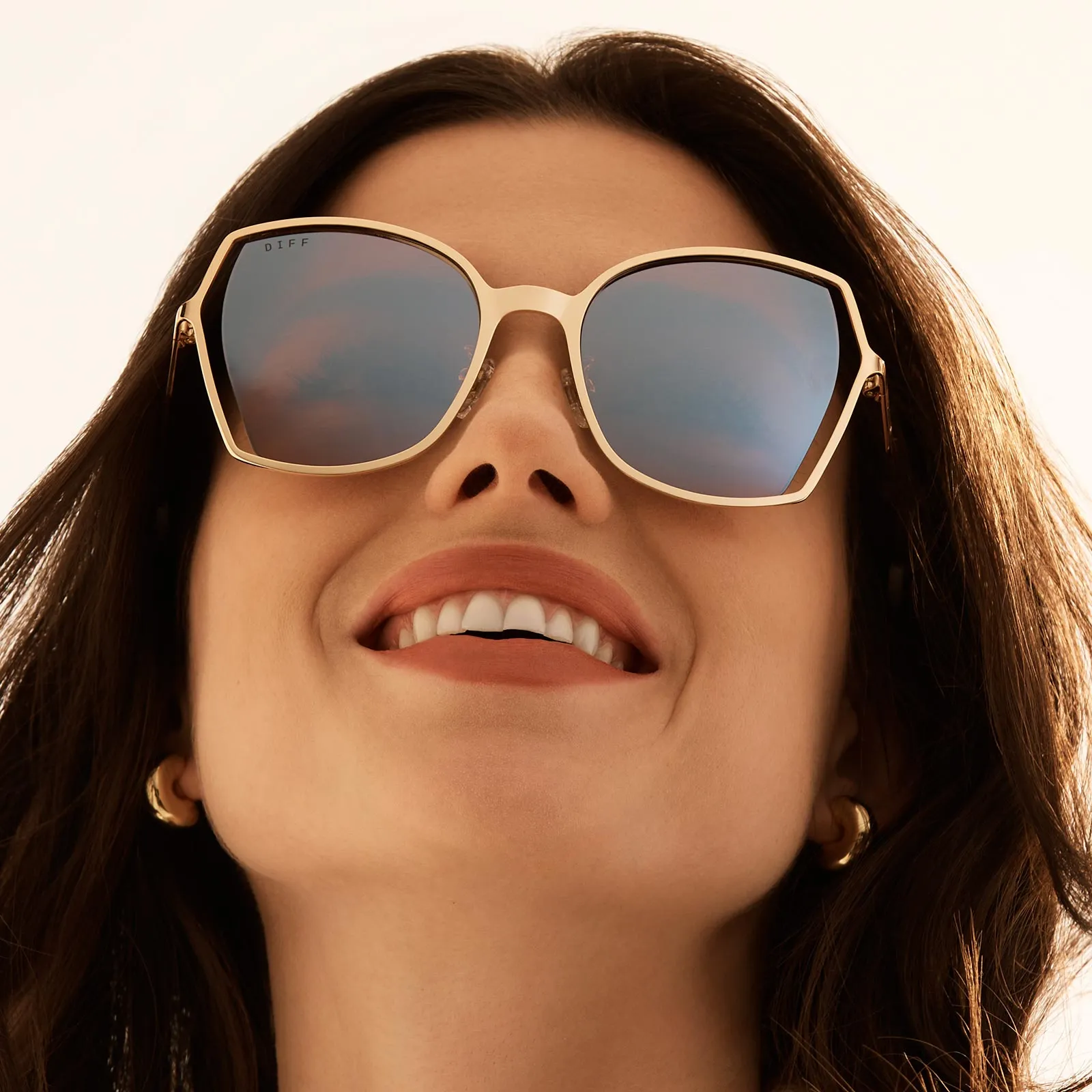 DONNA III - MERINGUE   BROWN GRADIENT FLASH SUNGLASSES