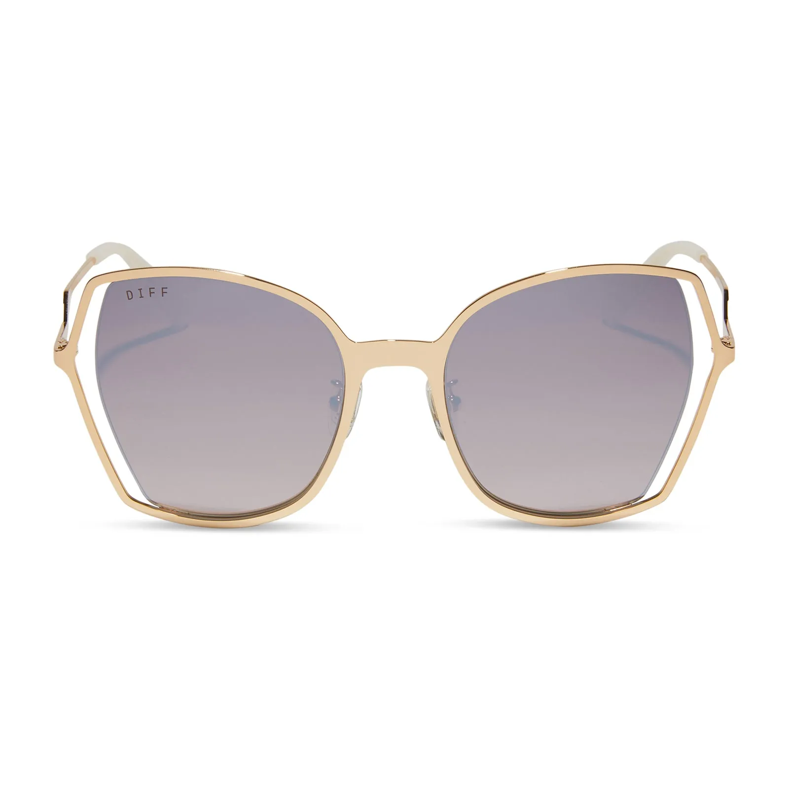 DONNA III - MERINGUE   BROWN GRADIENT FLASH SUNGLASSES