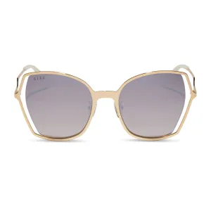 DONNA III - MERINGUE   BROWN GRADIENT FLASH SUNGLASSES