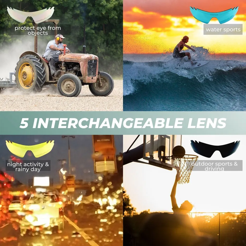 Durable Sport Sunglasses, 5 Lenses, UV400 - VERPEAK