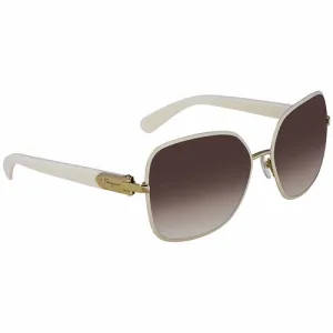 Ferragamo Brown Square Ladies Sunglasses