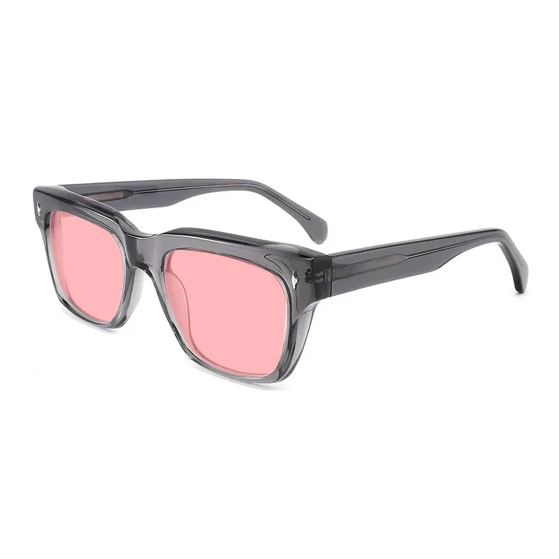 Gatenac Unisex Full Rim Square Polarized Acetate Sunglasses Mo15