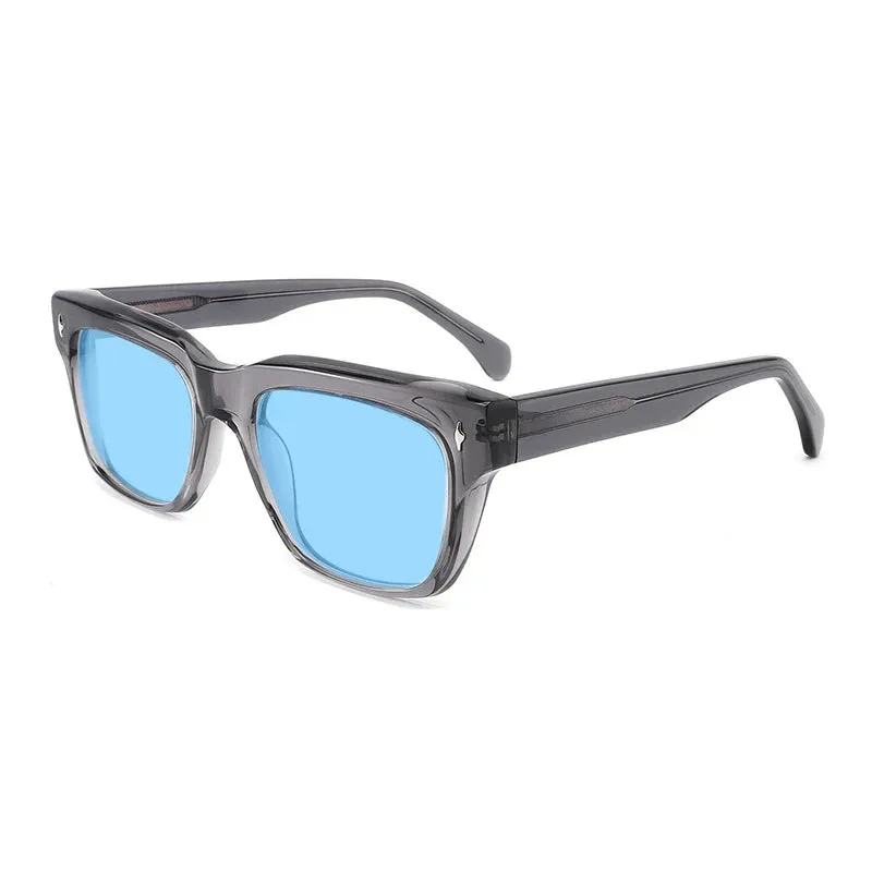 Gatenac Unisex Full Rim Square Polarized Acetate Sunglasses Mo15