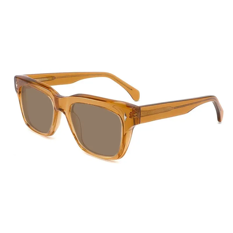 Gatenac Unisex Full Rim Square Polarized Acetate Sunglasses Mo15