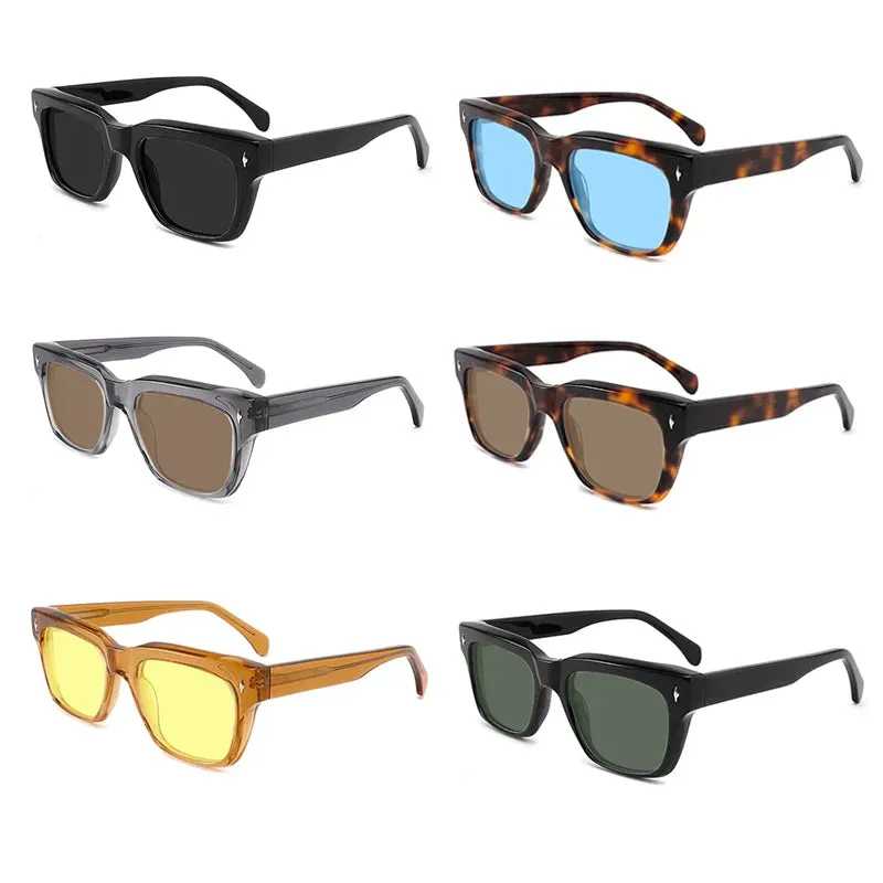 Gatenac Unisex Full Rim Square Polarized Acetate Sunglasses Mo15