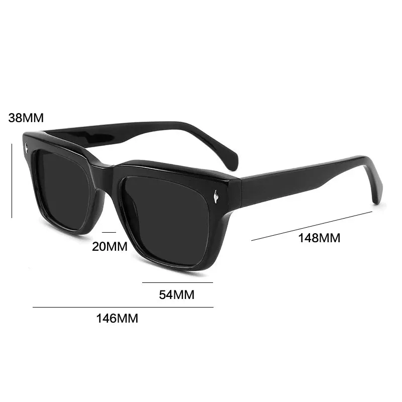 Gatenac Unisex Full Rim Square Polarized Acetate Sunglasses Mo15